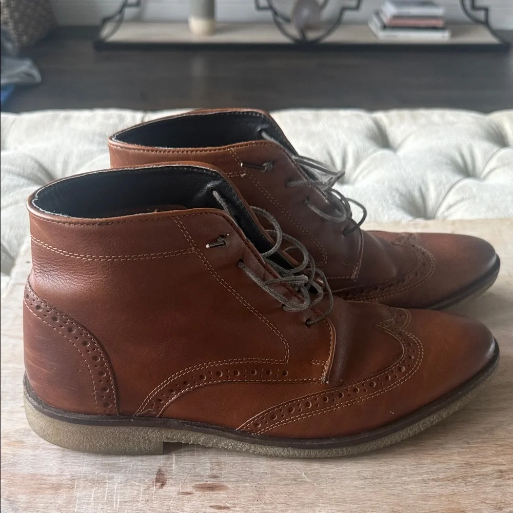 Men's 7.5 Brown Leather‎ Brogue Boots